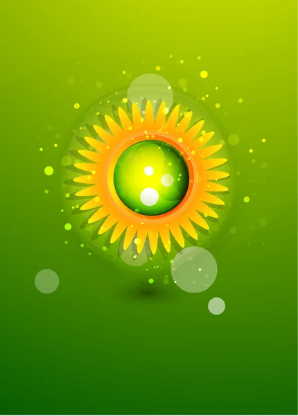 Sun with leaves. Nature concept — Stock Vector