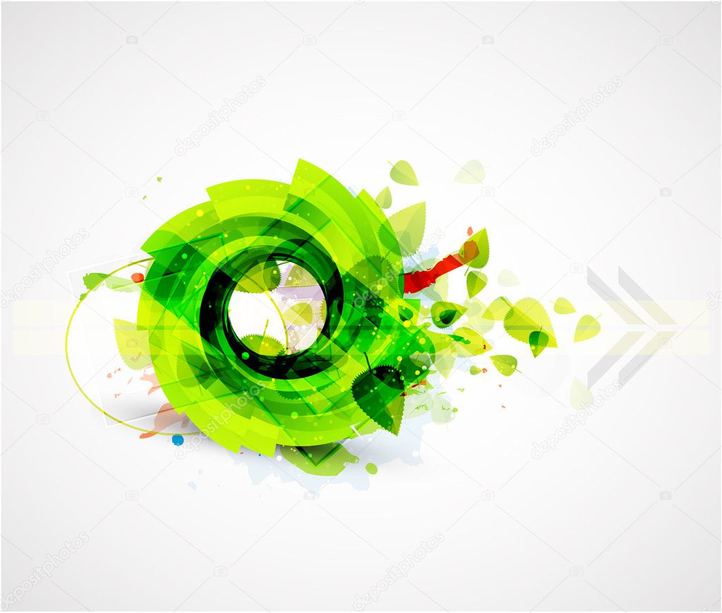 Abstract green swirl nature background