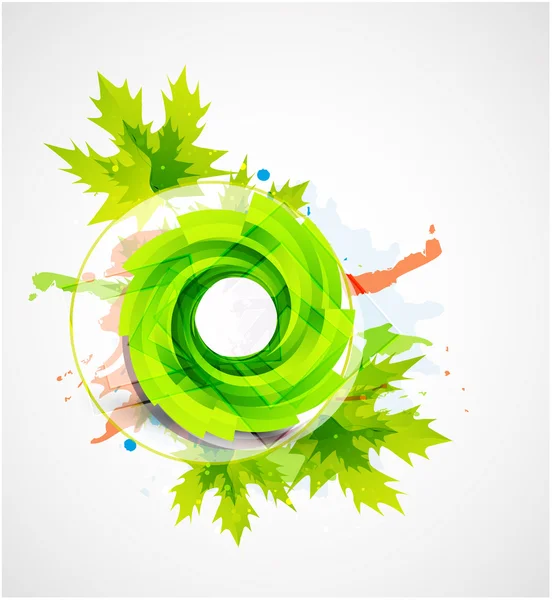 抽象的な緑旋回自然の背景 — ストックベクタ