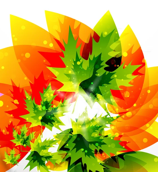 Abstracte herfst vector achtergrond met bladeren — Stockvector