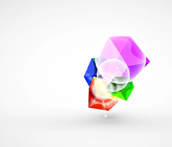 Vector abstracto de vidrio cubo de fondo — Archivo Imágenes Vectoriales