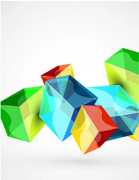 矢量抽象玻璃多维数据集背景 — 图库矢量图片