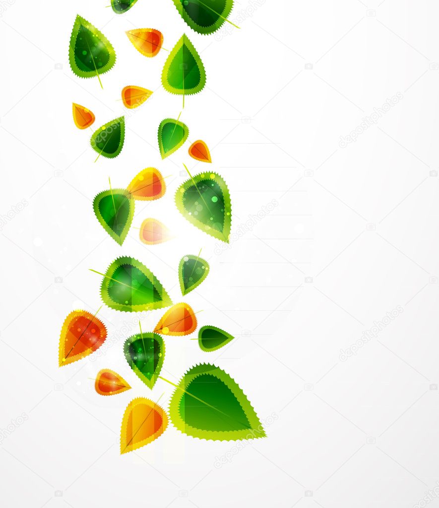 Abstract autumn vector background with leaves