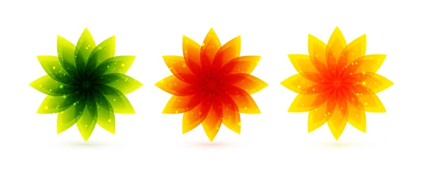 Vector color flower icons — Stock Vector