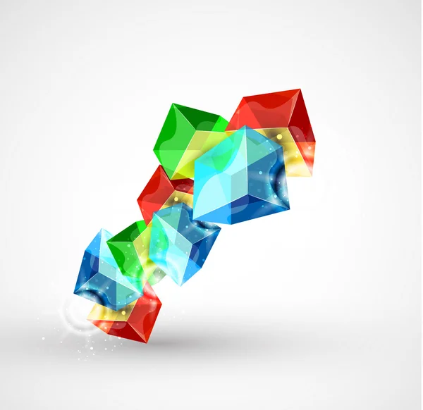 Kleurrijke glas kubussen — Stockvector