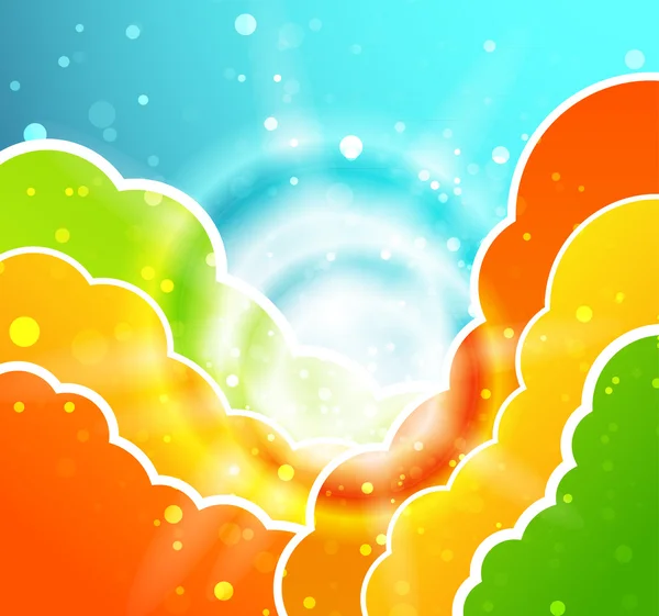 Abstrait nuages colorés fond vectoriel — Image vectorielle