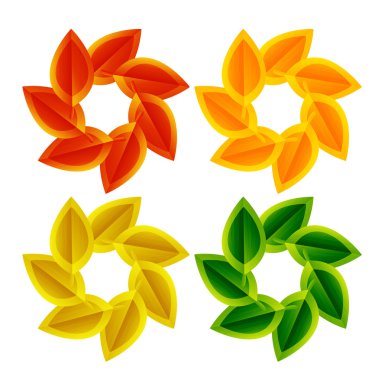 Vector autumn leaves in a circle clipart