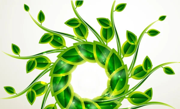 ベクトルの光沢のある緑の葉 — ストックベクタ