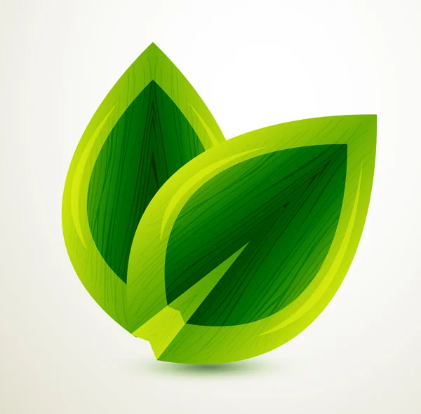 Vektor glänzende grüne Blätter — Stockvektor