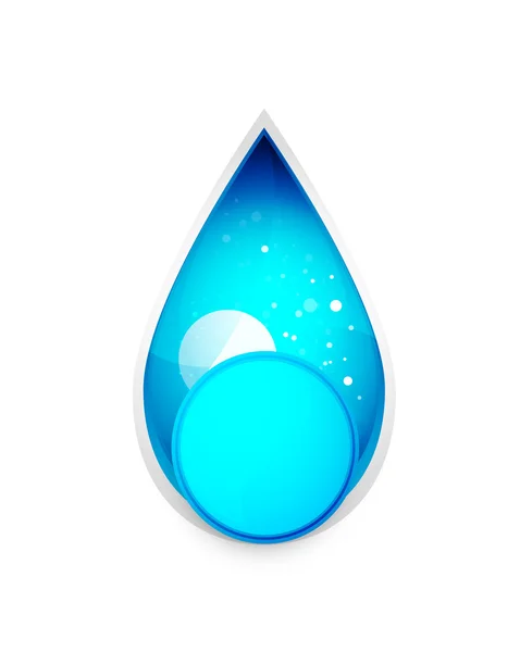 Glossy waterdrop icon — Stock Vector