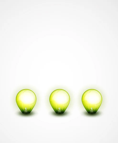 Γυαλιστερό πράσινο φως λαμπτήρα που απομονώνονται σε λευκό — Διανυσματικό Αρχείο