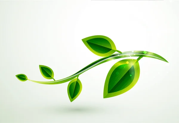 Błyszczące liście zielone wektor — Wektor stockowy