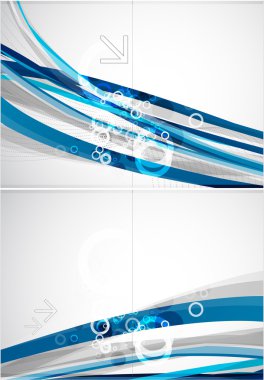 Abstract blue lines vector brochure clipart