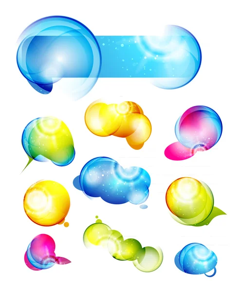 Vector gekleurde abstracte glanzende bubbels — Stockvector