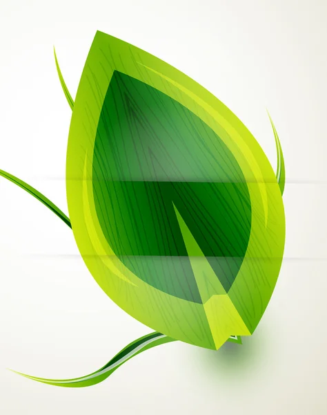Vector parlak yeşil yaz yaprak ve ot — Stok Vektör