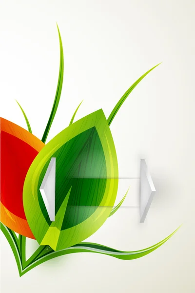 Vektor glänsande gröna och höstlöv — Stock vektor