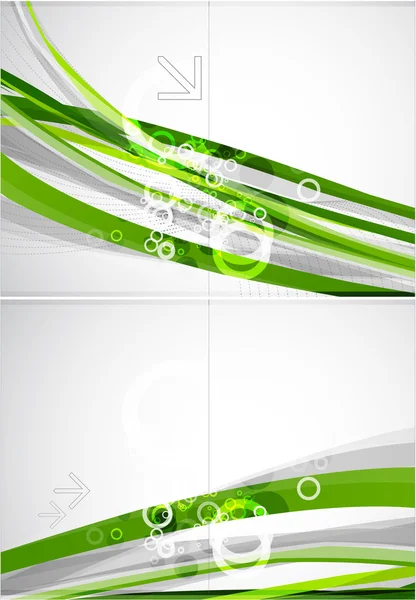 抽象的な緑線ベクトル パンフレット — ストックベクタ