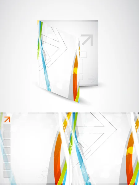 Brochure vectorielle de lignes colorées abstraites — Image vectorielle