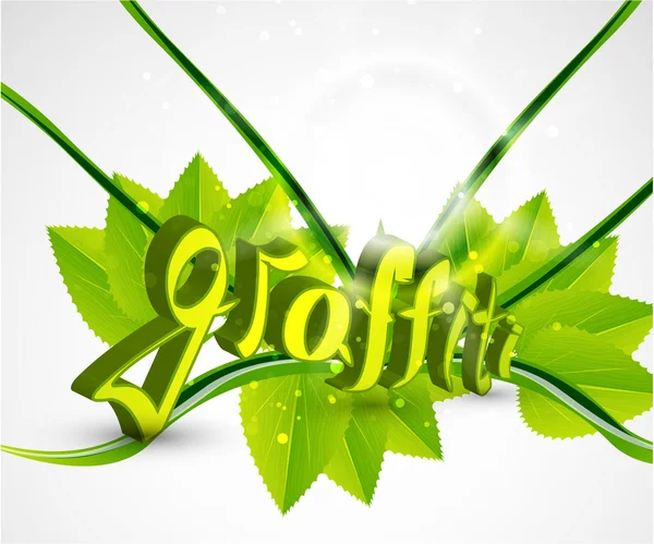 Vector nature green graffiti — Stock Vector