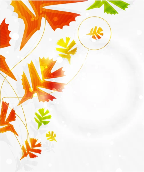 Latar belakang daun abstrak vektor musim gugur - Stok Vektor