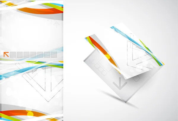 Abstrakt färgade linjer vektor broschyr — Stock vektor