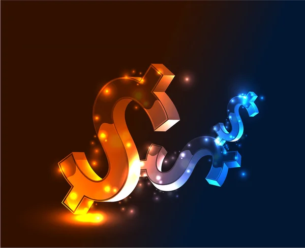 Vector abstract glowing money concept background — Stock Vector