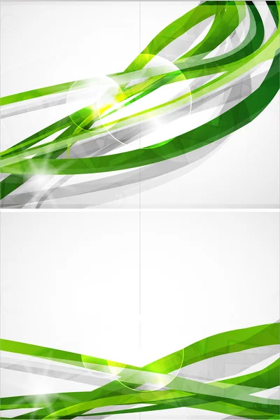 Brochure vectorielle lignes vertes abstraites — Image vectorielle