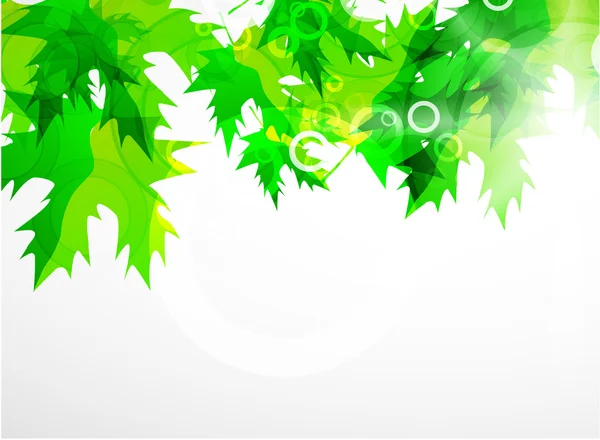 抽象的な緑の葉のベクトルの背景 — ストックベクタ