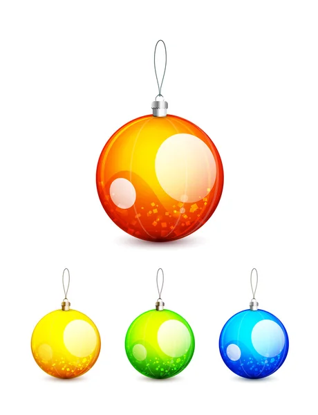 Csillogó karácsonyi labdák — Stock Vector