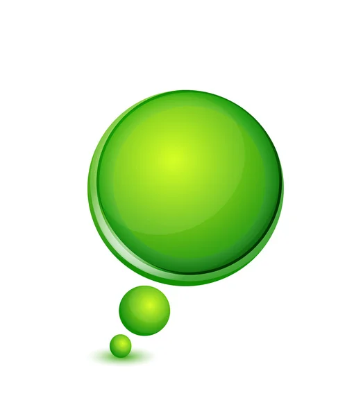 Green round glossy speech bubble — Stock Vector