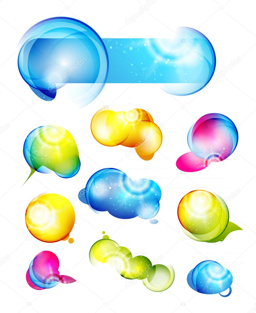 Vector colored abstract glossy bubbles