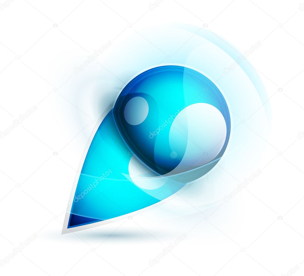 Vector abstract blue water sphere icon