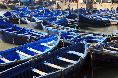 Moroccan Blue fishing boats clipart