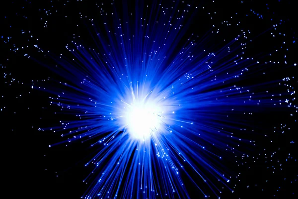 The blue optical fibres — Stock Photo, Image