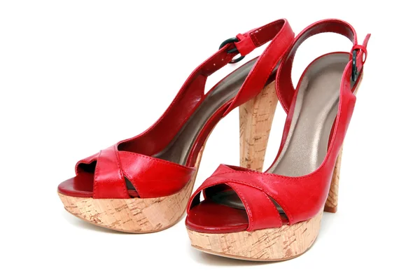Paire de chaussures rouges isolées sur un fond — Photo