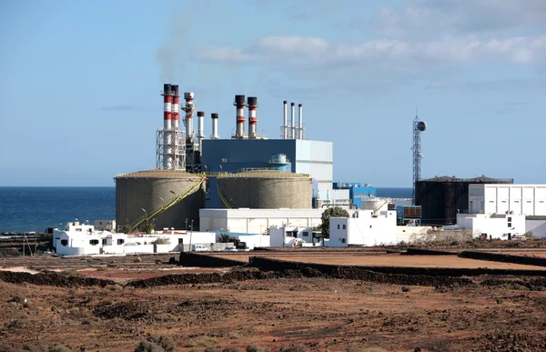 Impianto di desalinizzazione a Lanzarote, Spagna Fotografia Stock