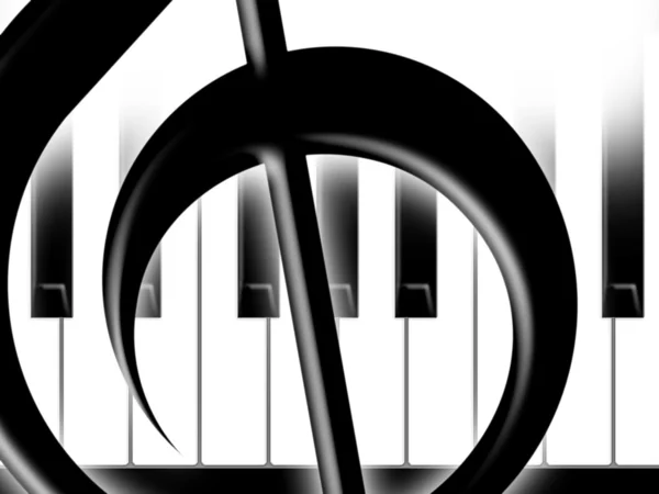 Clave de agudos y teclas del piano — Foto de Stock