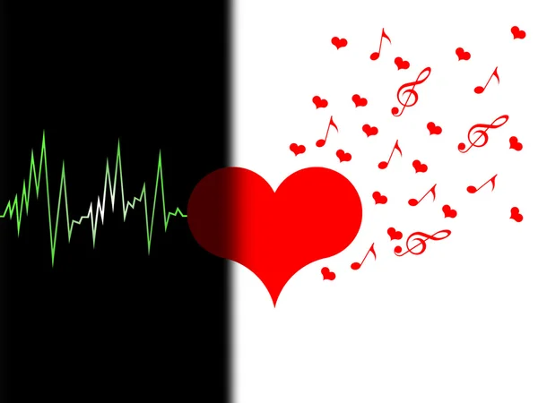 Καρδιά και μουσική Εικόνα Αρχείου
