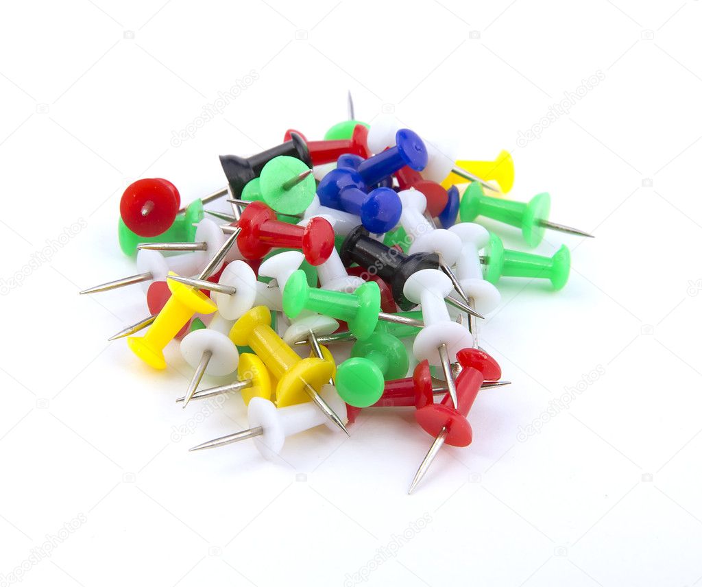 Coloured drawing pins.