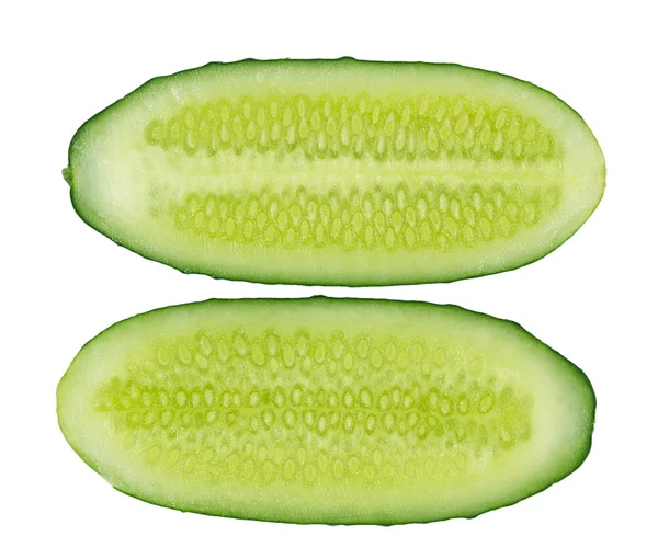 Cucumber sliced ​​lengthwise. Stock Photo
