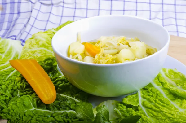 Parzybroda-savoy lahana çorbası — Stok fotoğraf