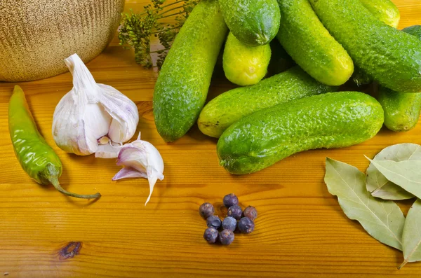 Pepinos de ajo polacos (ingredientes ) — Foto de Stock