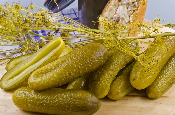 Polský česnek okurky — Stock fotografie