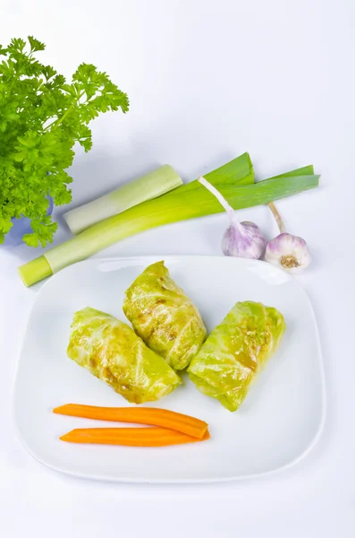 Golombki - Polish stuffed cabbage leaves. — Stock Photo, Image