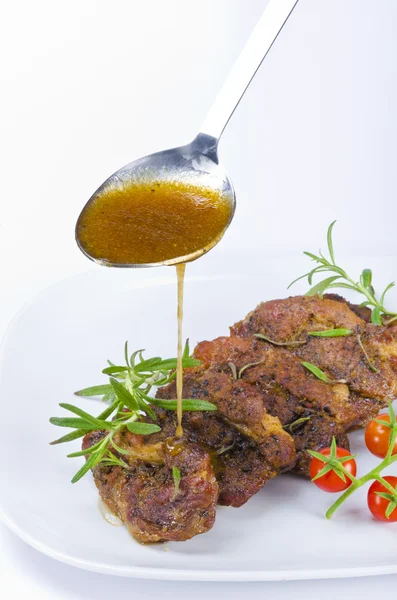 Grilled cervical chop with herbs — Stock Photo, Image
