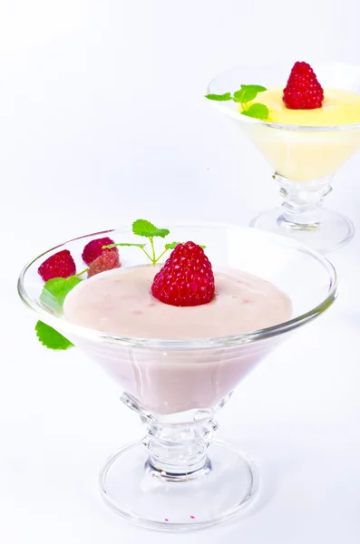 Pudding with Himbbere — Stock Photo, Image