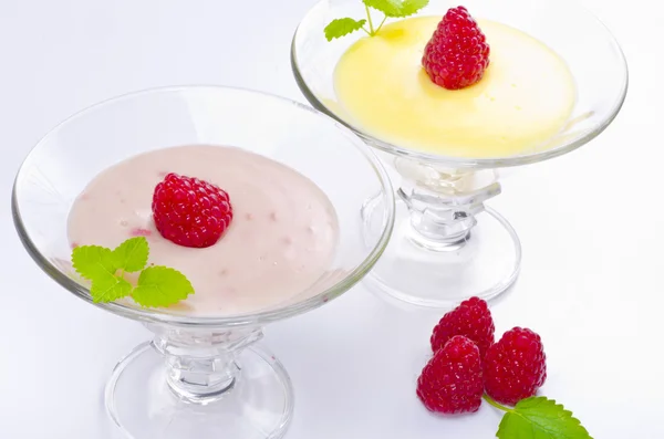 Pudding with Himbbere — Stock Photo, Image