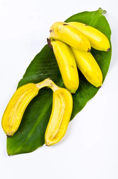 Banana sheet with bananas — Stock Photo, Image