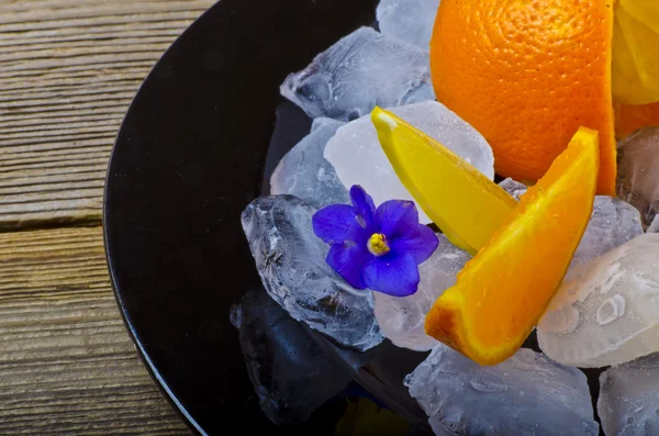 柑橘类水果和冰 — 图库照片