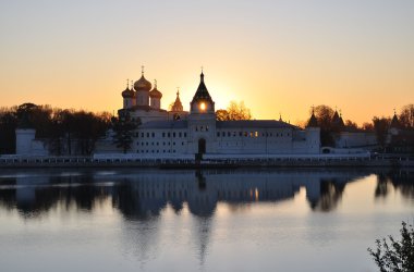 The monastery at sunset. clipart